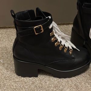 Lace Up Heeled Ankle Boots
